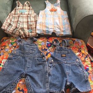 Lot of boys overalls together